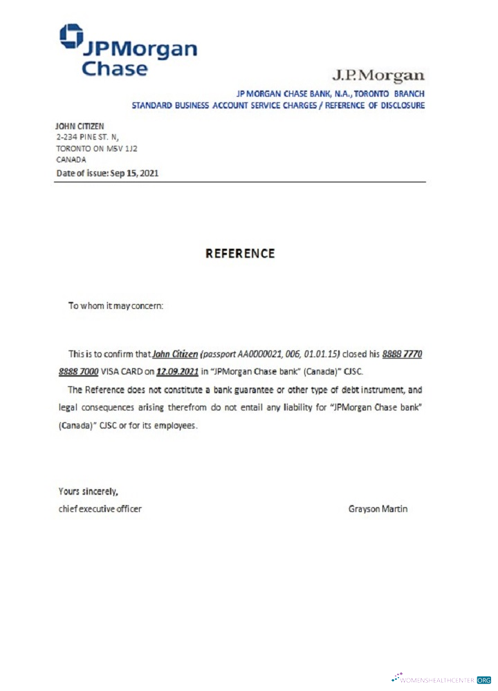 Download Canada JP Morgan Chase closure reference Photoshop template